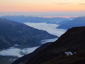 Aussicht am Morgen von der Edelhütte