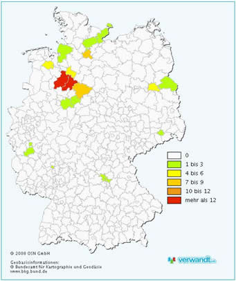 Karte zum Namen Mehlhop